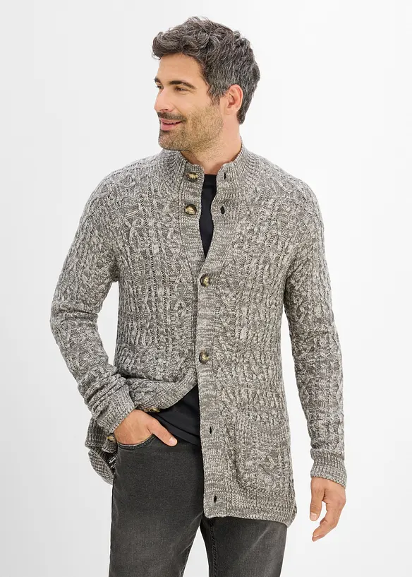 Cardigan in filato grosso con colletto dritto, bonprix