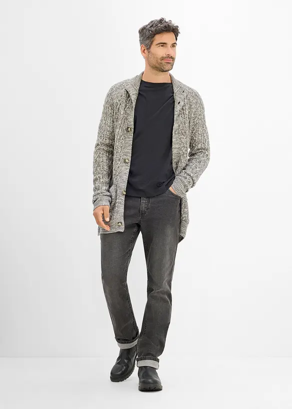Cardigan in filato grosso con colletto dritto, bonprix
