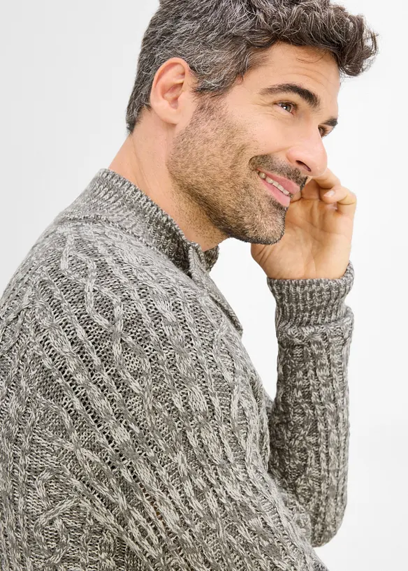 Cardigan in filato grosso con colletto dritto, bonprix