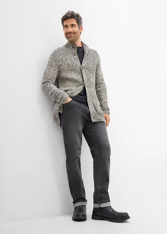 Cardigan in filato grosso con colletto dritto, bonprix