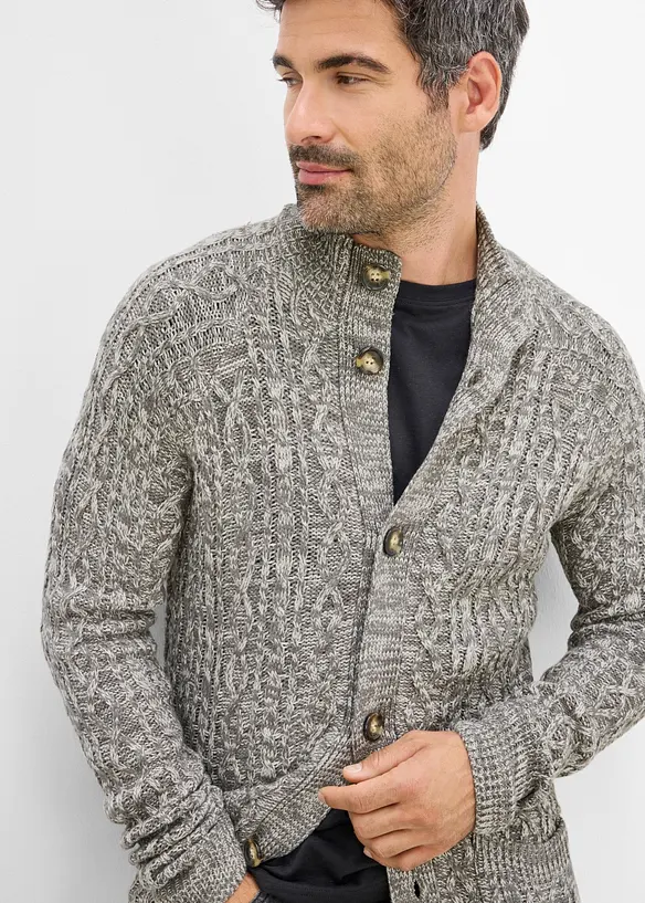 Cardigan in filato grosso con colletto dritto, bonprix