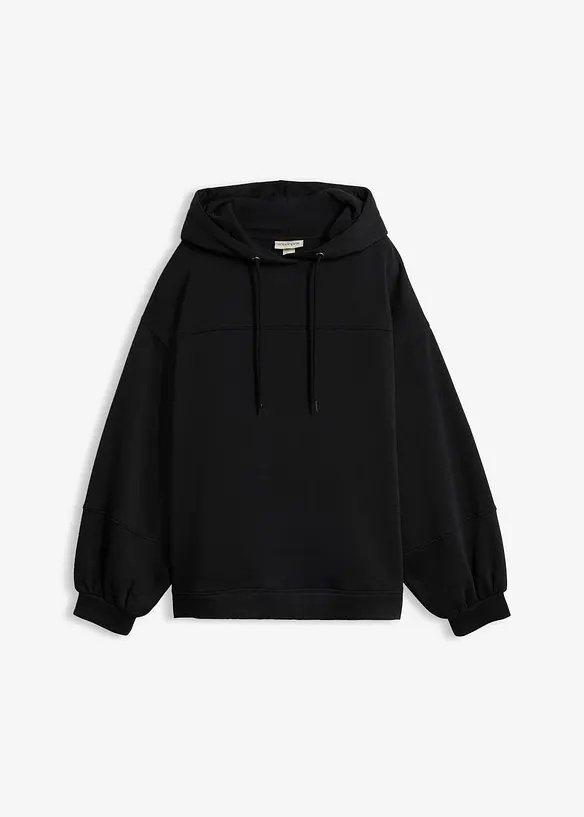 Felpa con cappuccio oversize in morbido misto cotone, bonprix