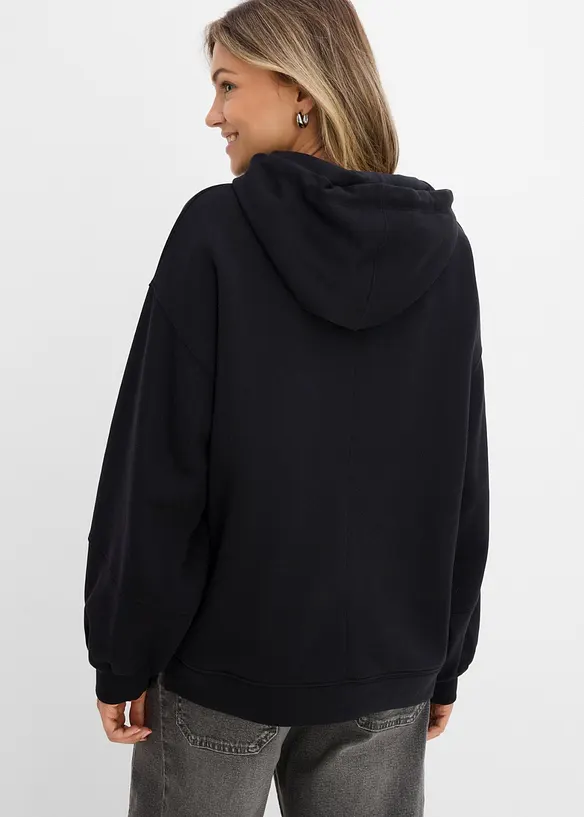 Felpa con cappuccio oversize in morbido misto cotone, bonprix