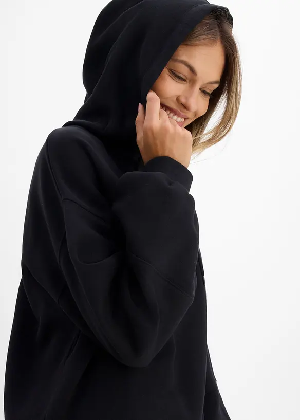 Felpa con cappuccio oversize in morbido misto cotone, bonprix