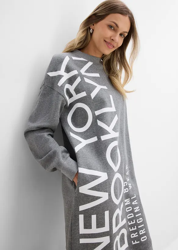 Abito oversize in morbida felpa di misto cotone, bonprix