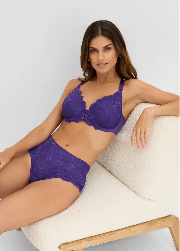 Culotte a vita alta con pizzo delicato, bonprix