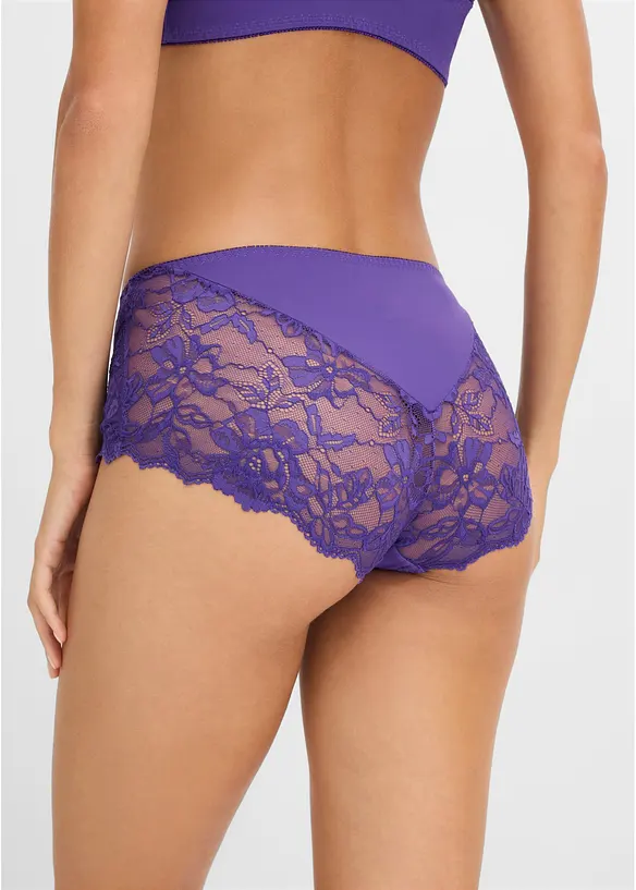 Culotte a vita alta con pizzo delicato, bonprix