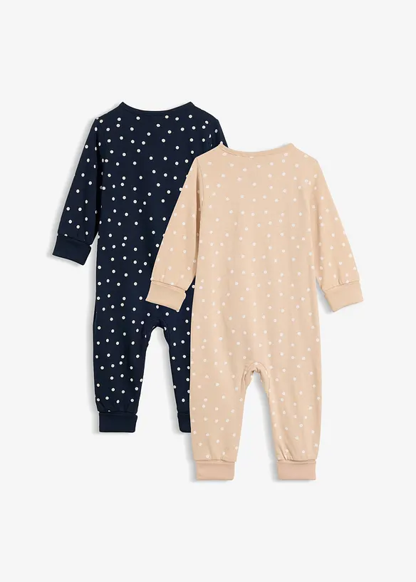 Tutina evolutiva da neonato in puro cotone biologico (pacco da 2), bonprix
