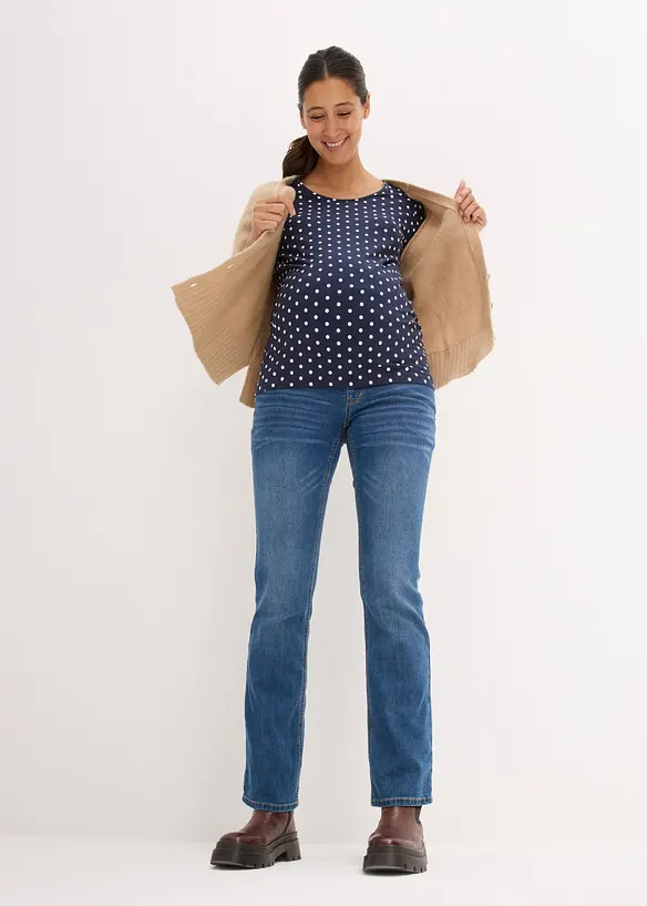 Maglia pr&eacute;maman a pois in cotone biologico (pacco da 2), bonprix