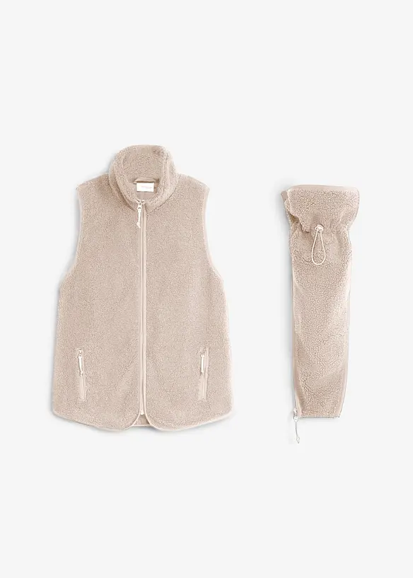Gilet pr&eacute;maman 3 in 1 in soffice teddy con inserto babywearing, bonprix