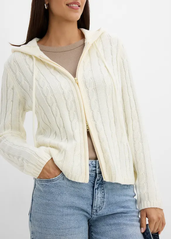 Cardigan con lavorazione a trecce, bonprix