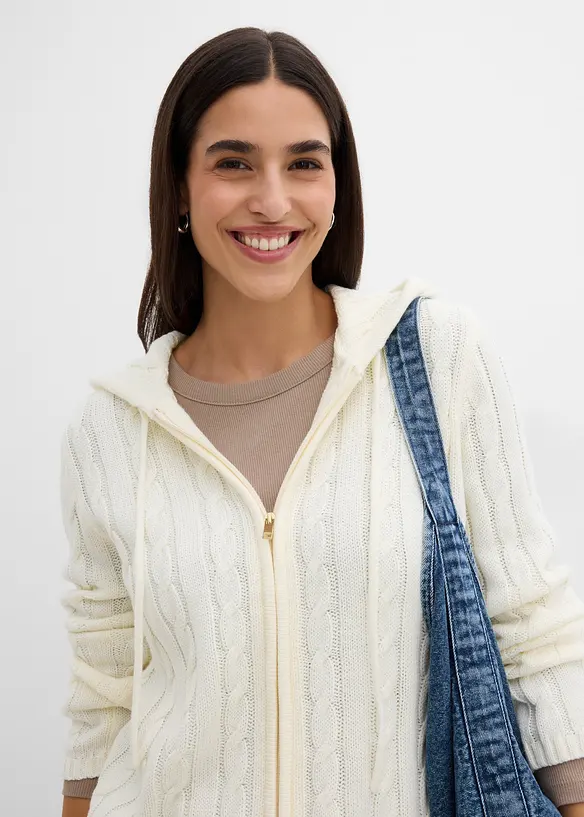 Cardigan con lavorazione a trecce, bonprix