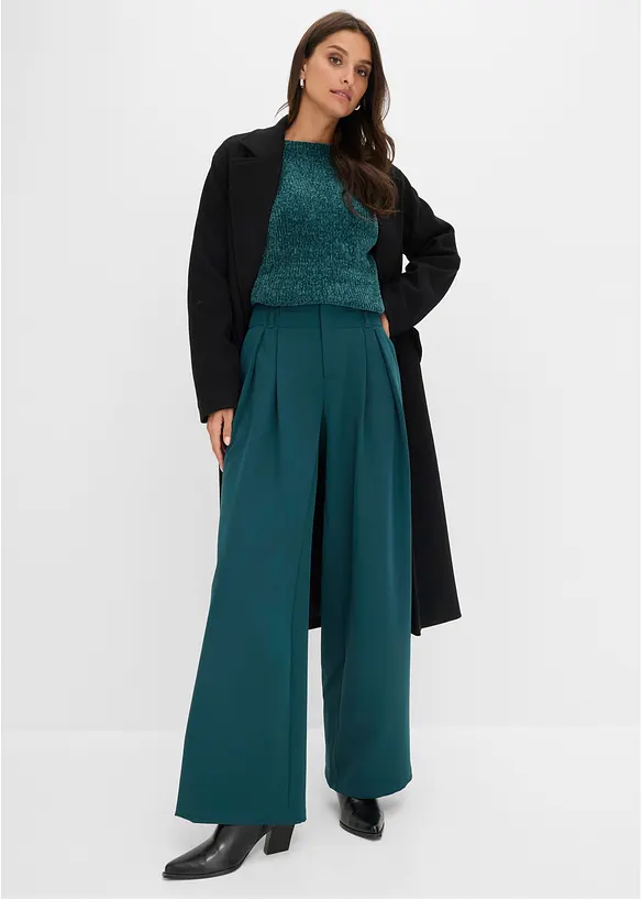 Pantaloni con pinces e vita comoda, bonprix