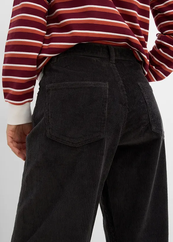 Pantaloni barrel in velluto a coste di misto cotone, bonprix