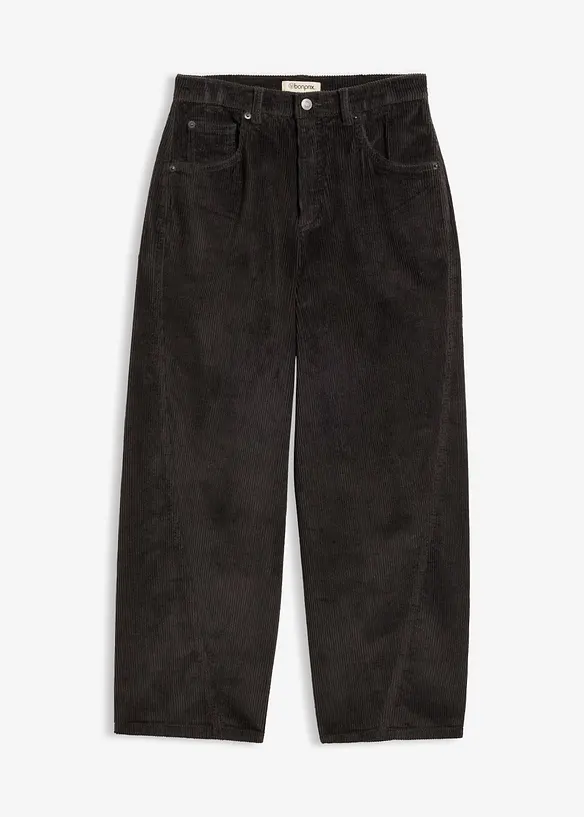 Pantaloni barrel in velluto a coste di misto cotone, bonprix