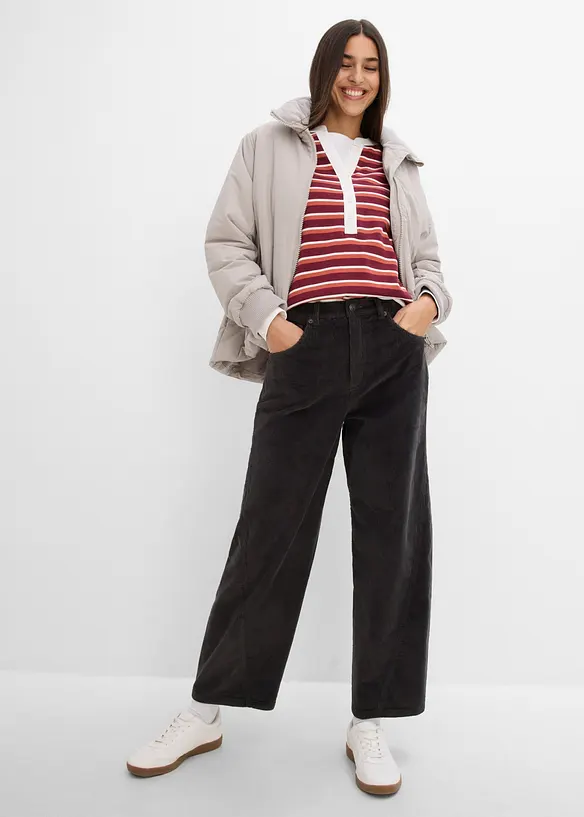 Pantaloni barrel in velluto a coste di misto cotone, bonprix