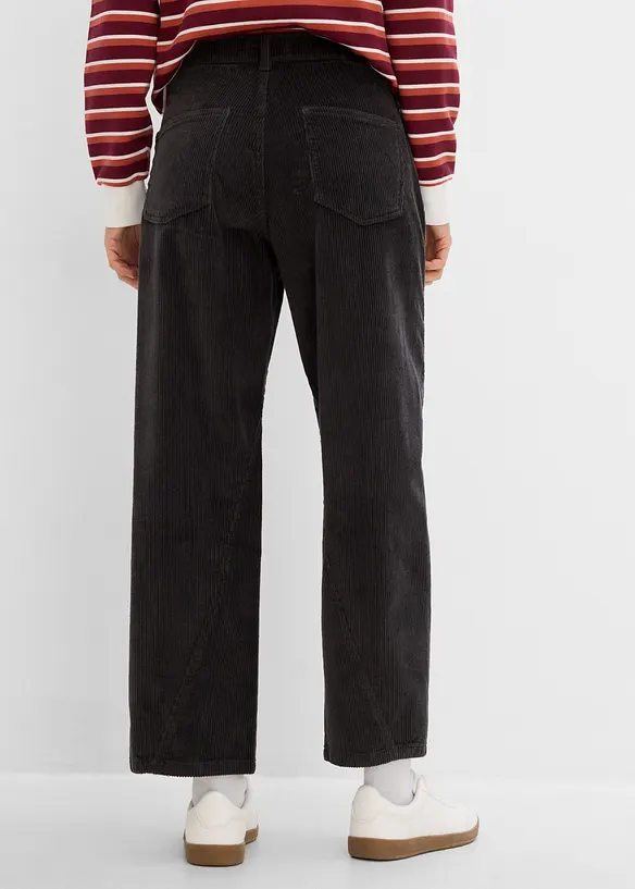 Pantaloni barrel in velluto a coste di misto cotone, bonprix