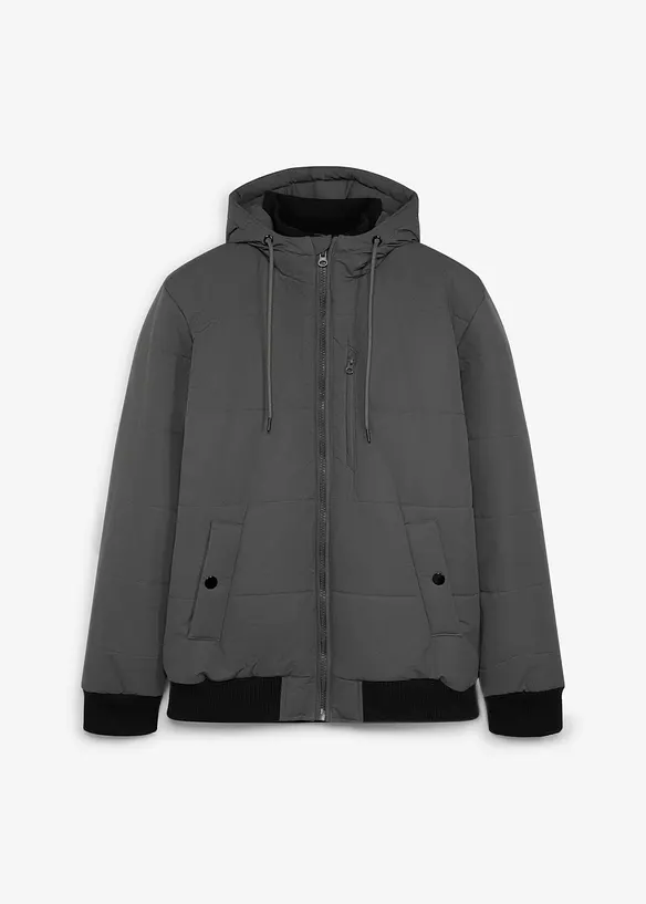 Giacca trapuntata invernale stile bomber con cappuccio, bonprix