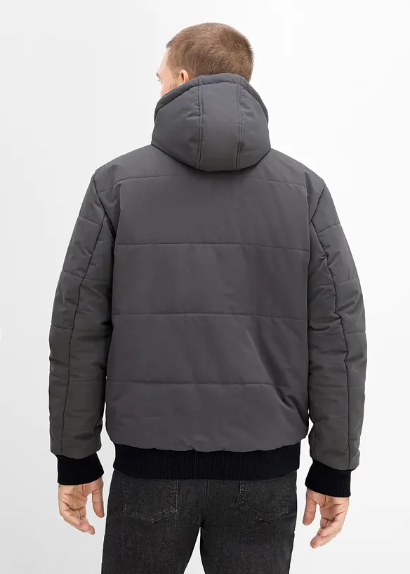 Giacca trapuntata invernale stile bomber con cappuccio, bonprix