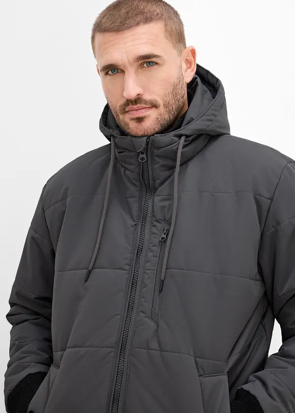 Giacca trapuntata invernale stile bomber con cappuccio, bonprix
