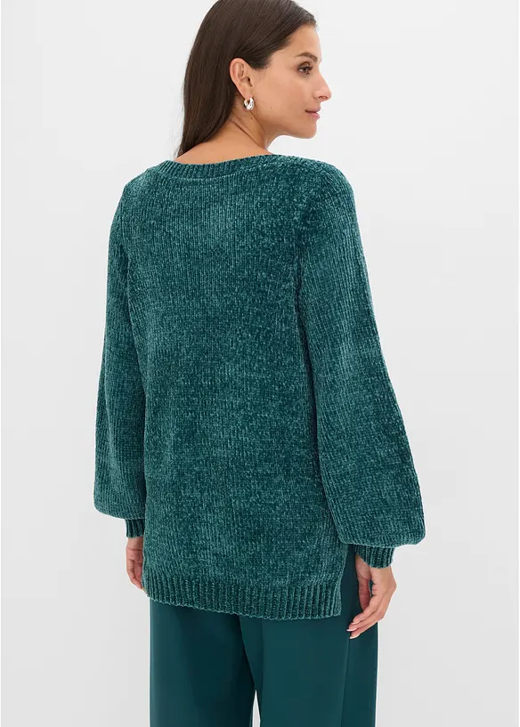 Maglione lungo in ciniglia, bonprix