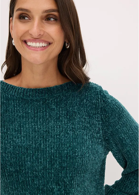 Maglione lungo in ciniglia, bonprix