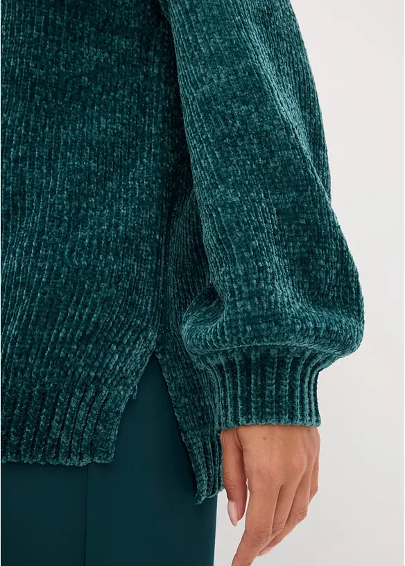 Maglione lungo in ciniglia, bonprix