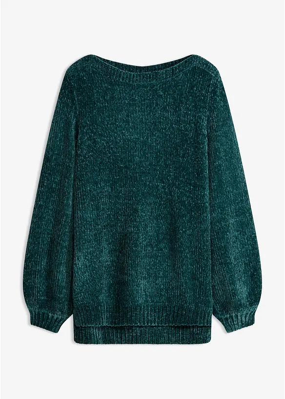 Maglione lungo in ciniglia, bonprix