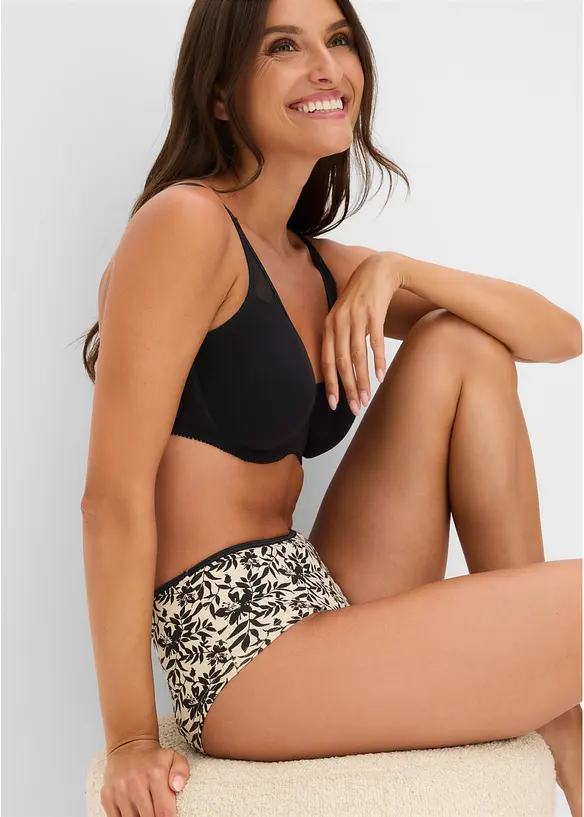 Culotte a vita alta con cotone biologico (pacco da 4), bonprix