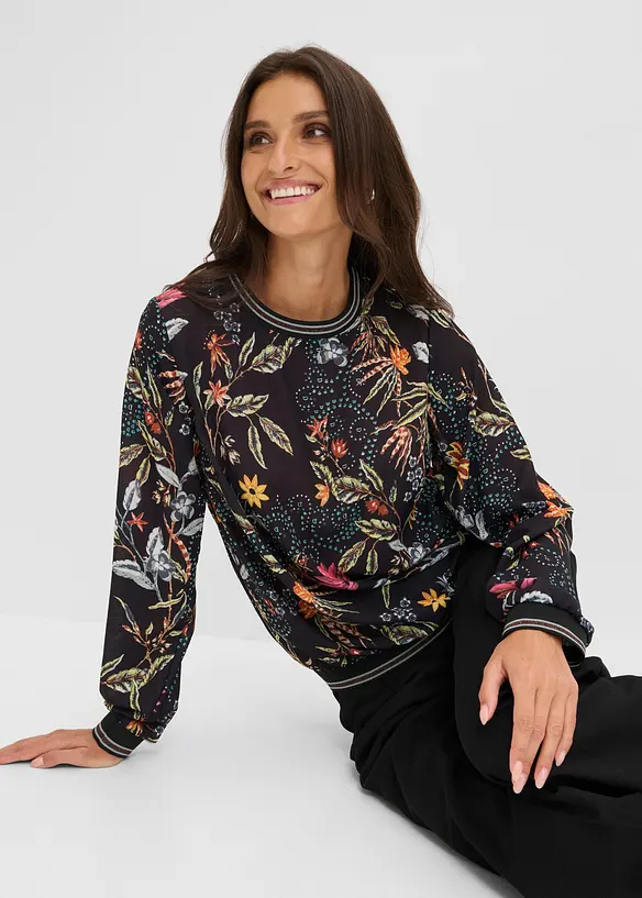 Blusa con scollo rotondo, bonprix