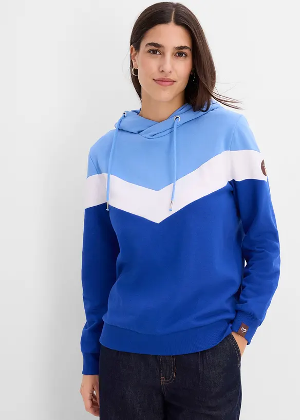 Felpa in misto cotone con cappuccio, bonprix