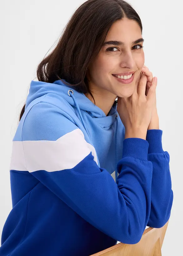 Felpa in misto cotone con cappuccio, bonprix