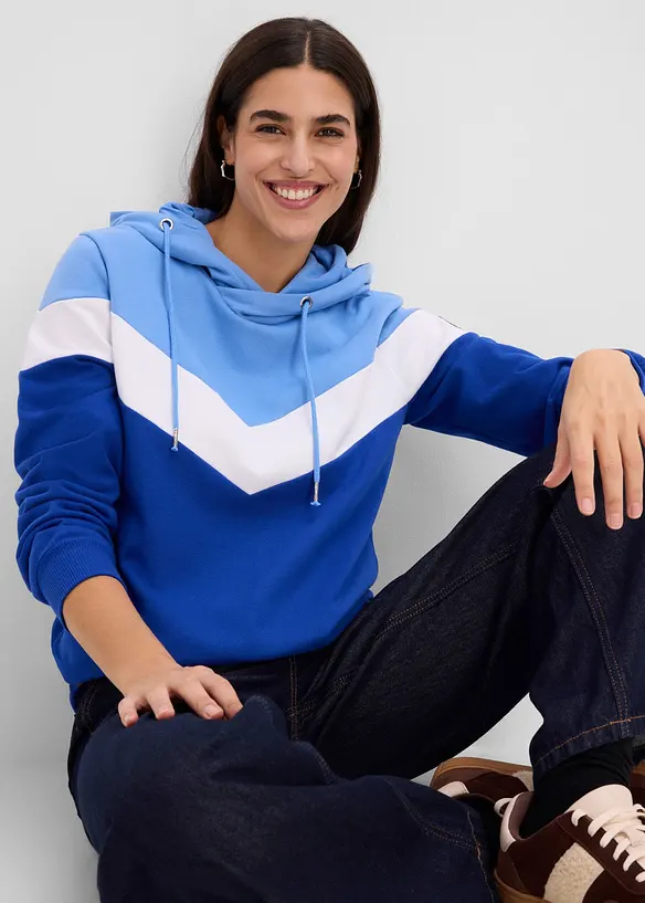 Felpa in misto cotone con cappuccio, bonprix