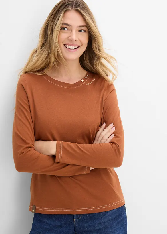 Maglia a maniche lunghe con bottoni decorativi, bonprix
