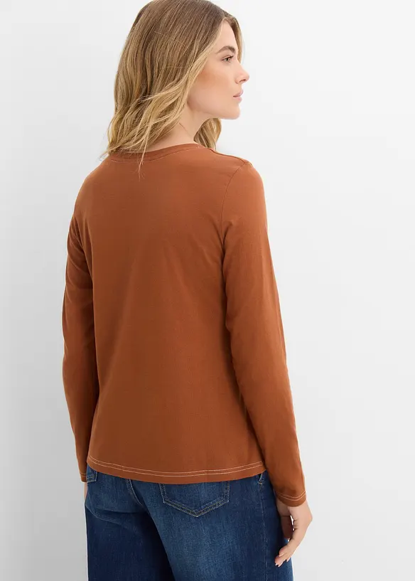 Maglia a maniche lunghe con bottoni decorativi, bonprix