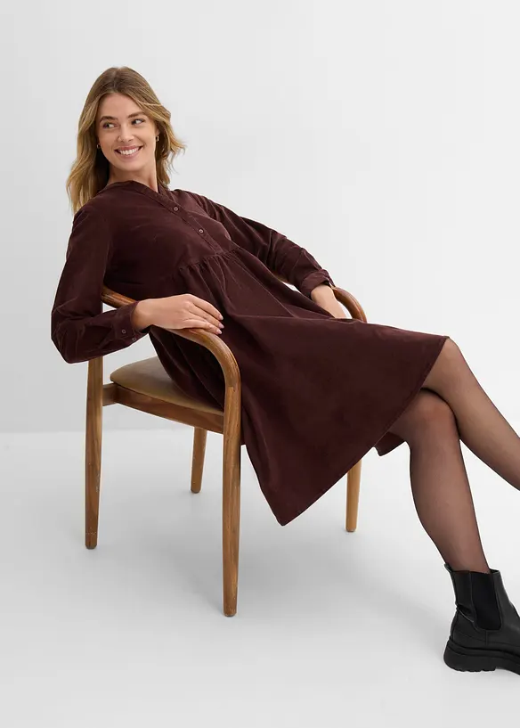 Abito in velluto a coste di misto cotone elasticizzato, bonprix