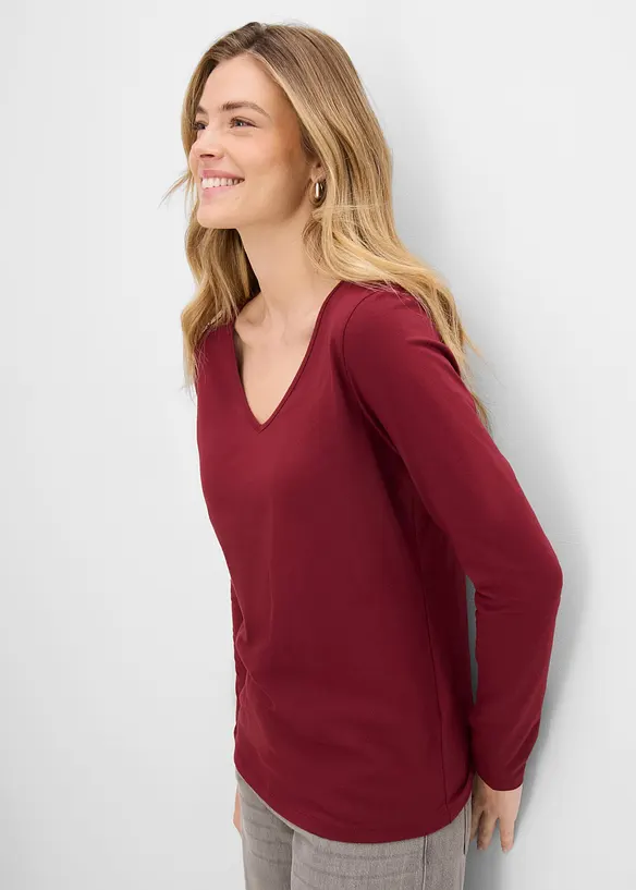 Maglia a maniche lunghe aderente (pacco da 2), bonprix