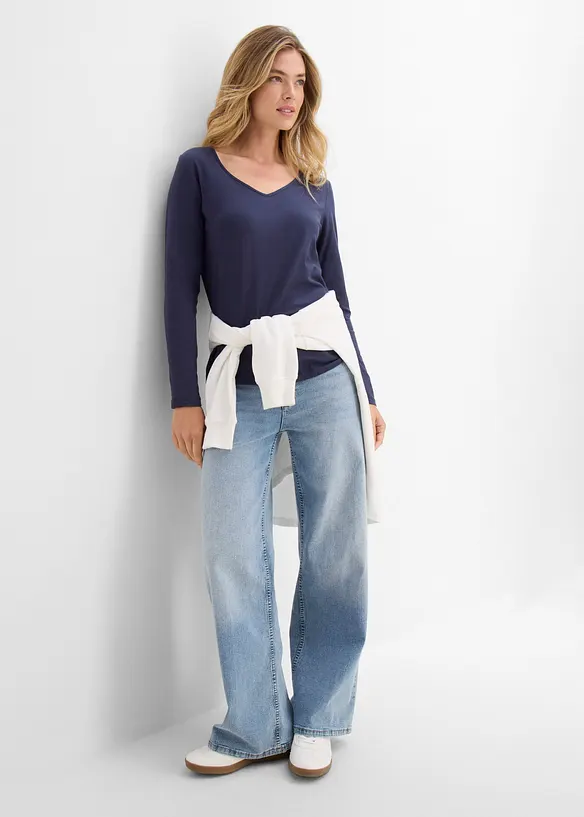 Maglia a maniche lunghe aderente (pacco da 2), bonprix