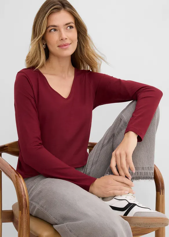 Maglia a maniche lunghe aderente (pacco da 2), bonprix