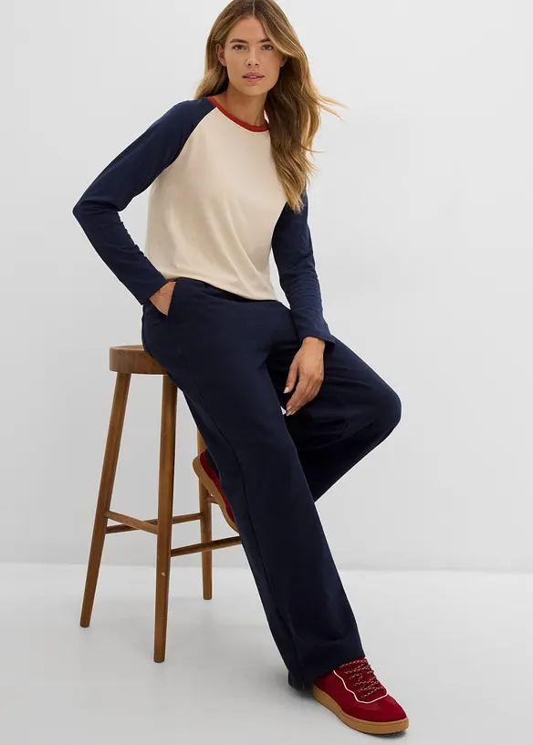 Pantaloni in felpa di misto cotone, bonprix
