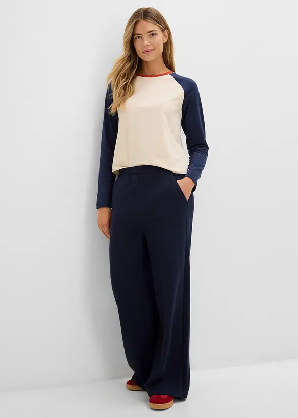 Pantaloni in felpa di misto cotone, bonprix