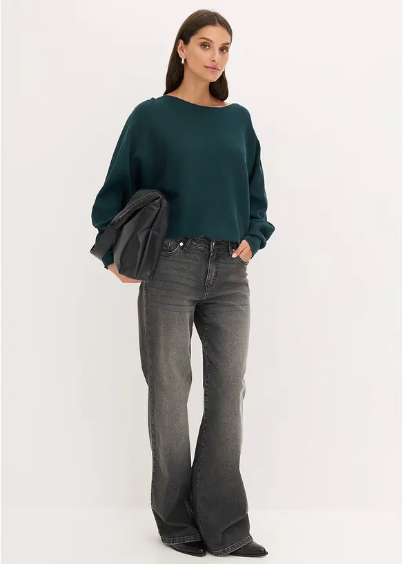 Maglione oversize con maniche a pipistrello, bonprix