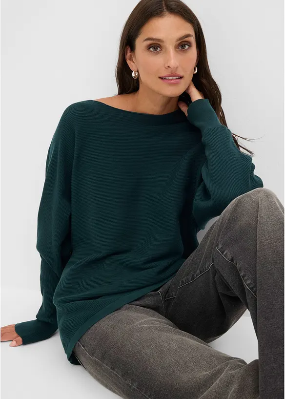 Maglione oversize con maniche a pipistrello, bonprix