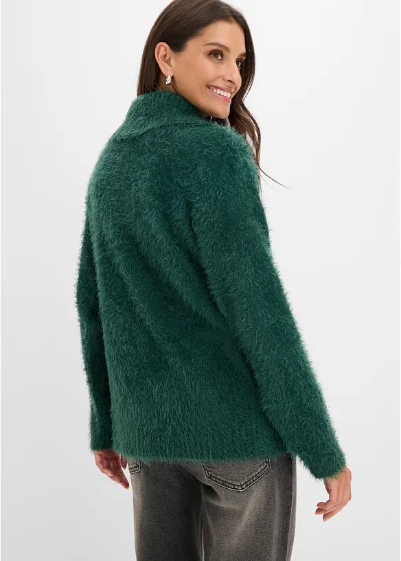 Maglione a collo alto in morbido filato effetto piume, bonprix