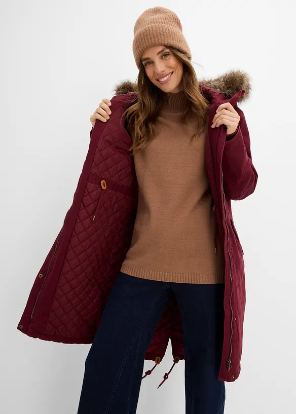 Parka lungo imbottito, bonprix