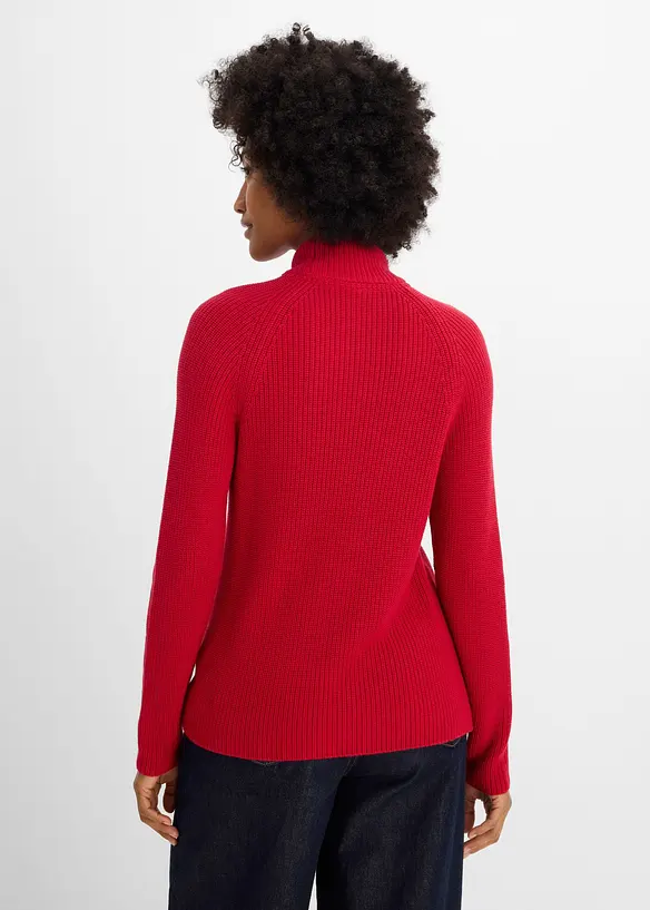 Maglione in maglia a coste di puro cotone biologico, bonprix