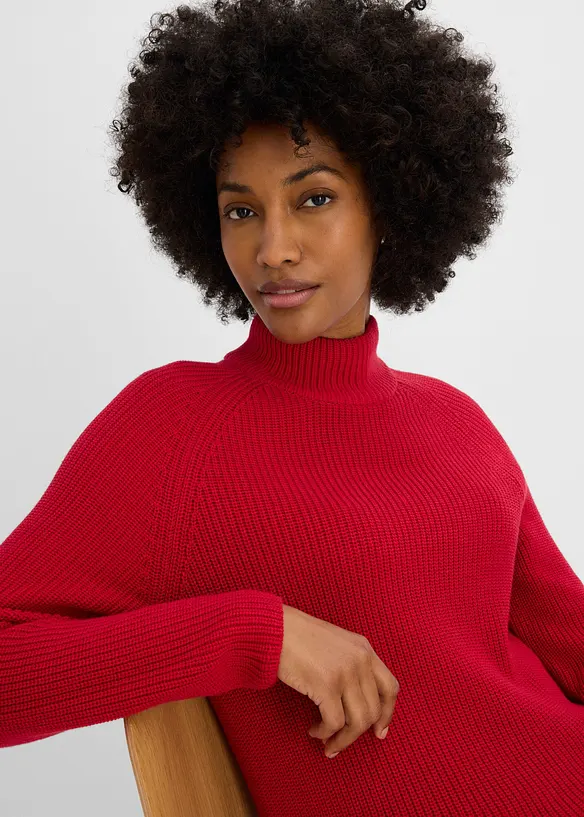 Maglione in maglia a coste di puro cotone biologico, bonprix
