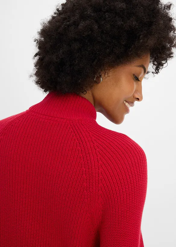 Maglione in maglia a coste di puro cotone biologico, bonprix
