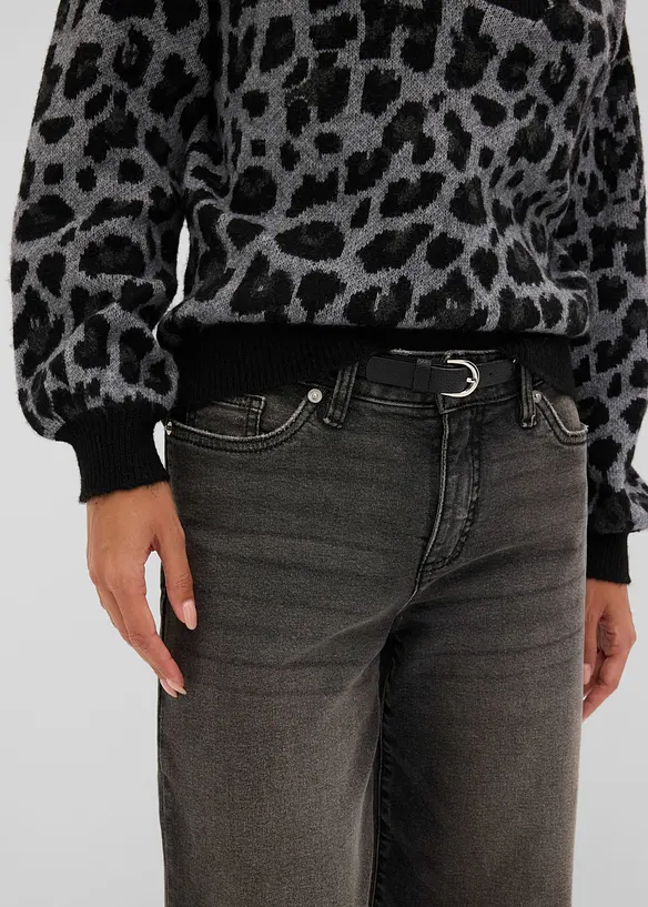 Maglione oversize con mezza zip, bonprix