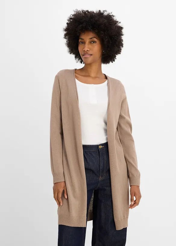 Cardigan lungo con bordi arrotolati, bonprix